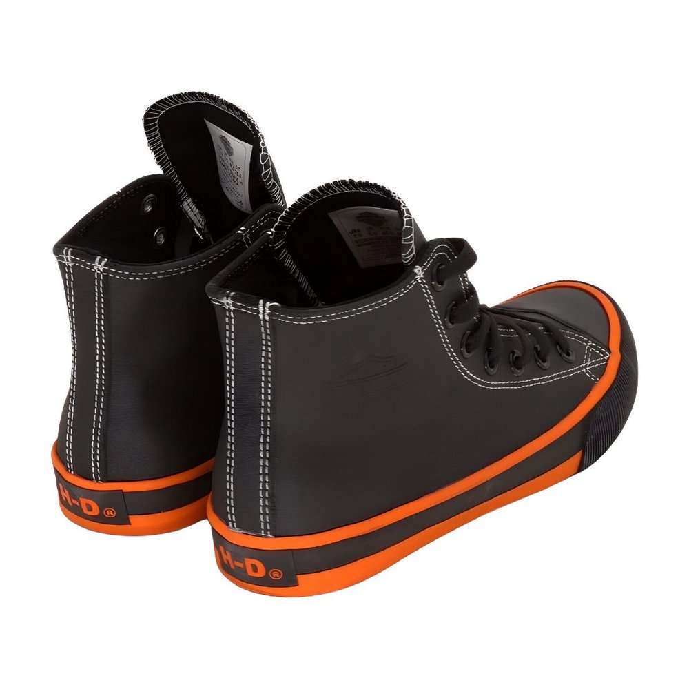 Harley-Davidson Footwear Mens Nathan Vulcanized Sneaker, Black/Orange, Size 7 - Picture 7 of 8
